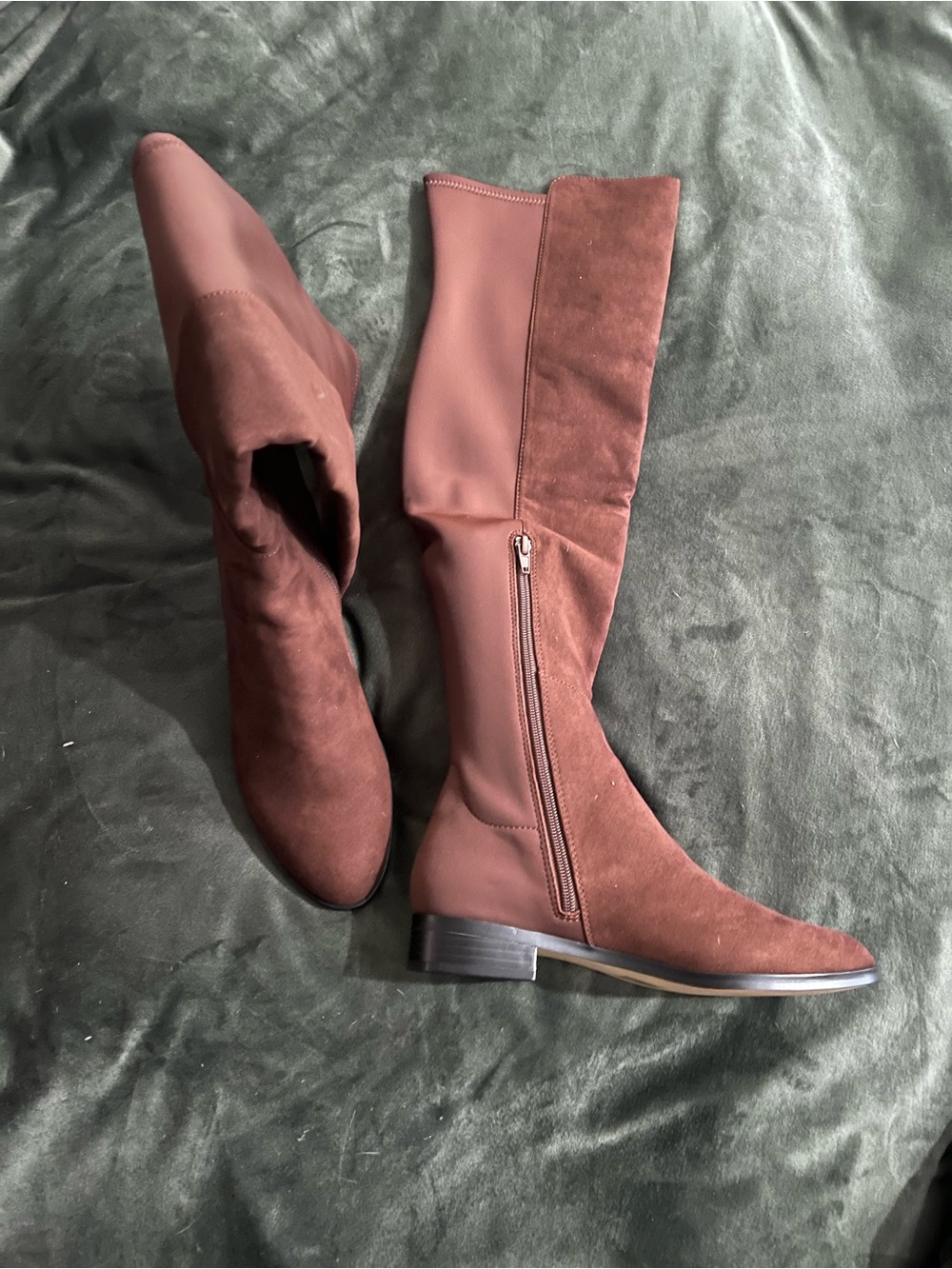 J. Crew Brown Knee-High Women's Boots - Classic Zip Riding Style - NWT